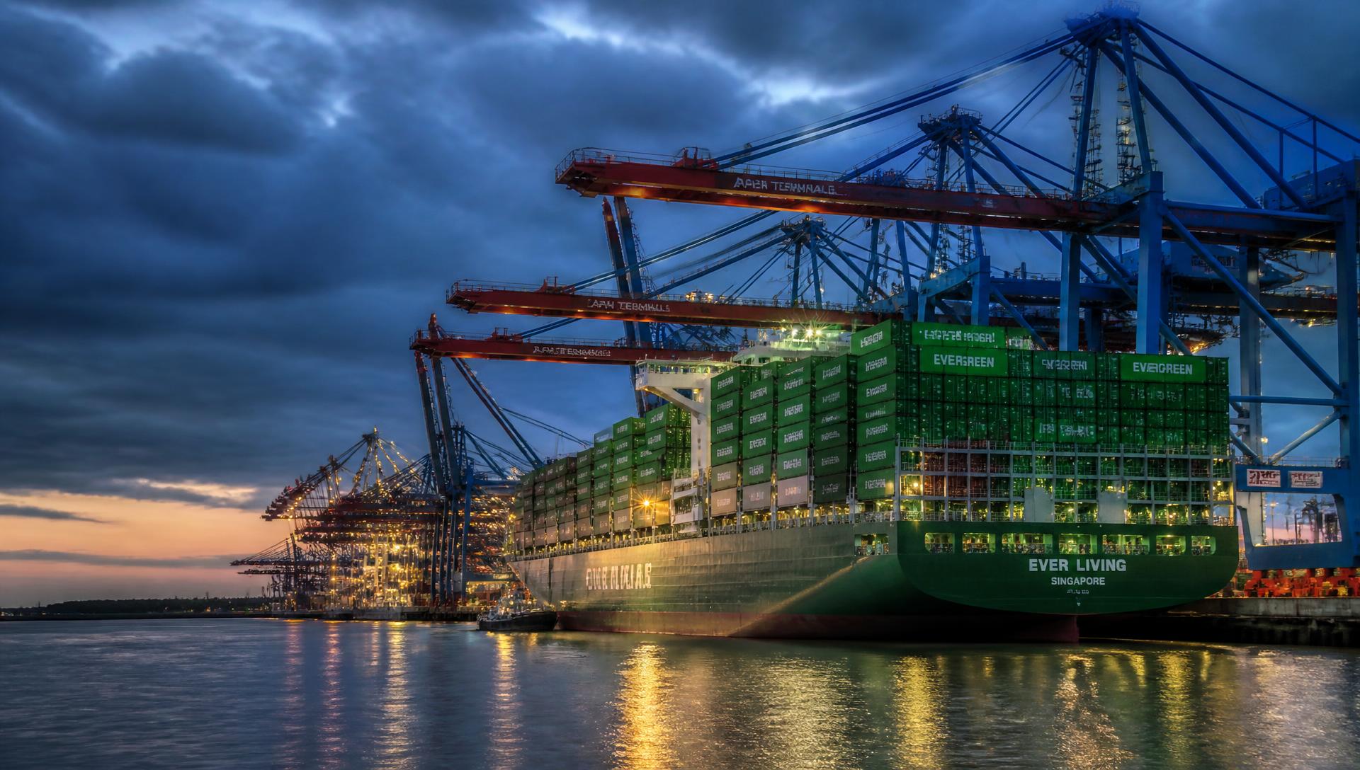 Container terminal handling outbound Egyptian agricultural exports